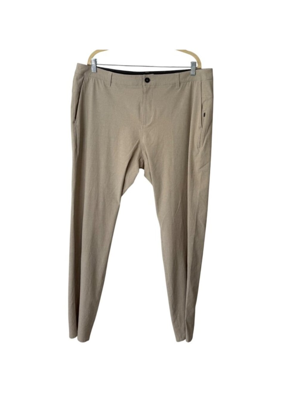 Vuori Mens Size 38 Aim Pant Chino Tan Lightweight Stretch Golf Zip-Pocket